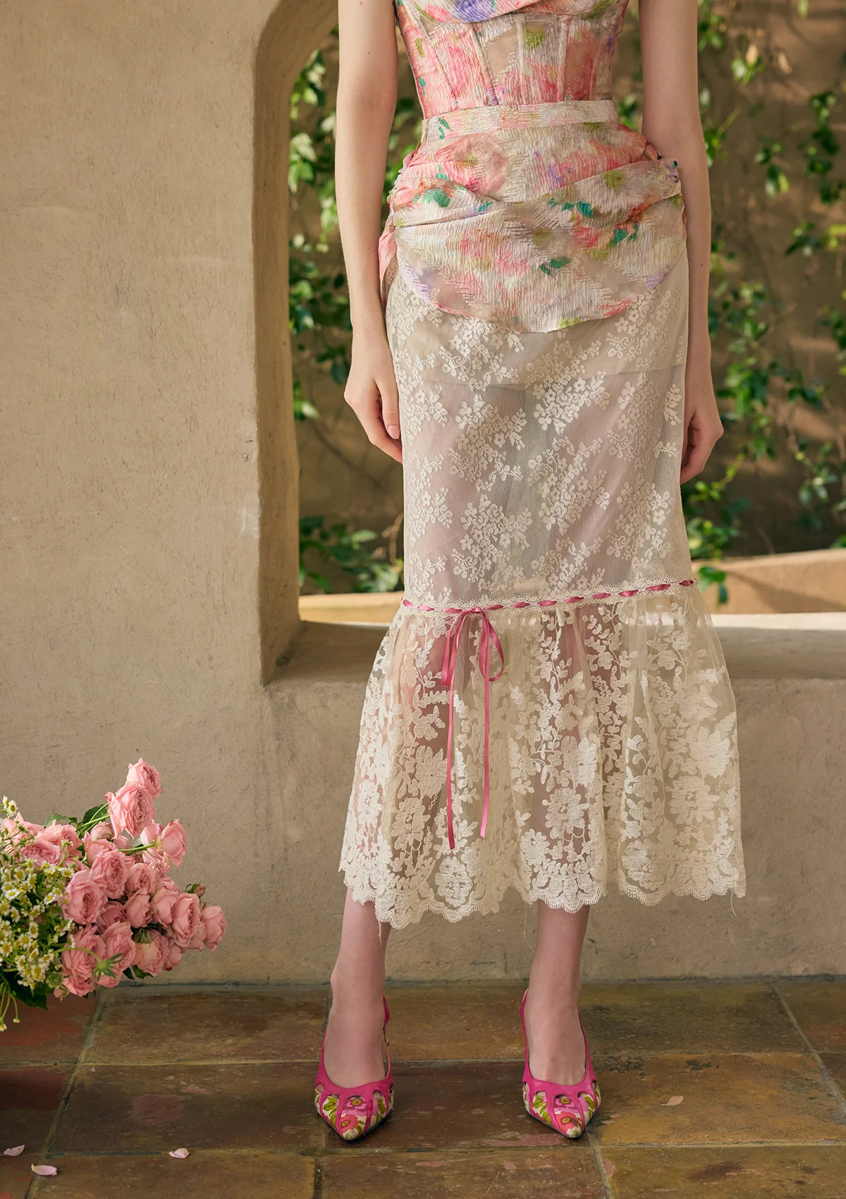 Floral Mirror Skirt - Inhomebuy