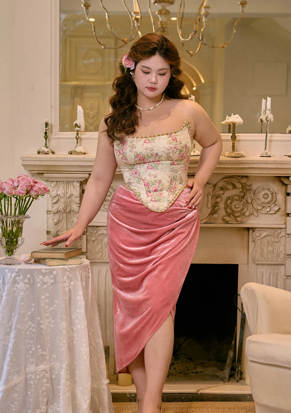 Curve & Plus Spring Peach Skirt - Inhomebuy