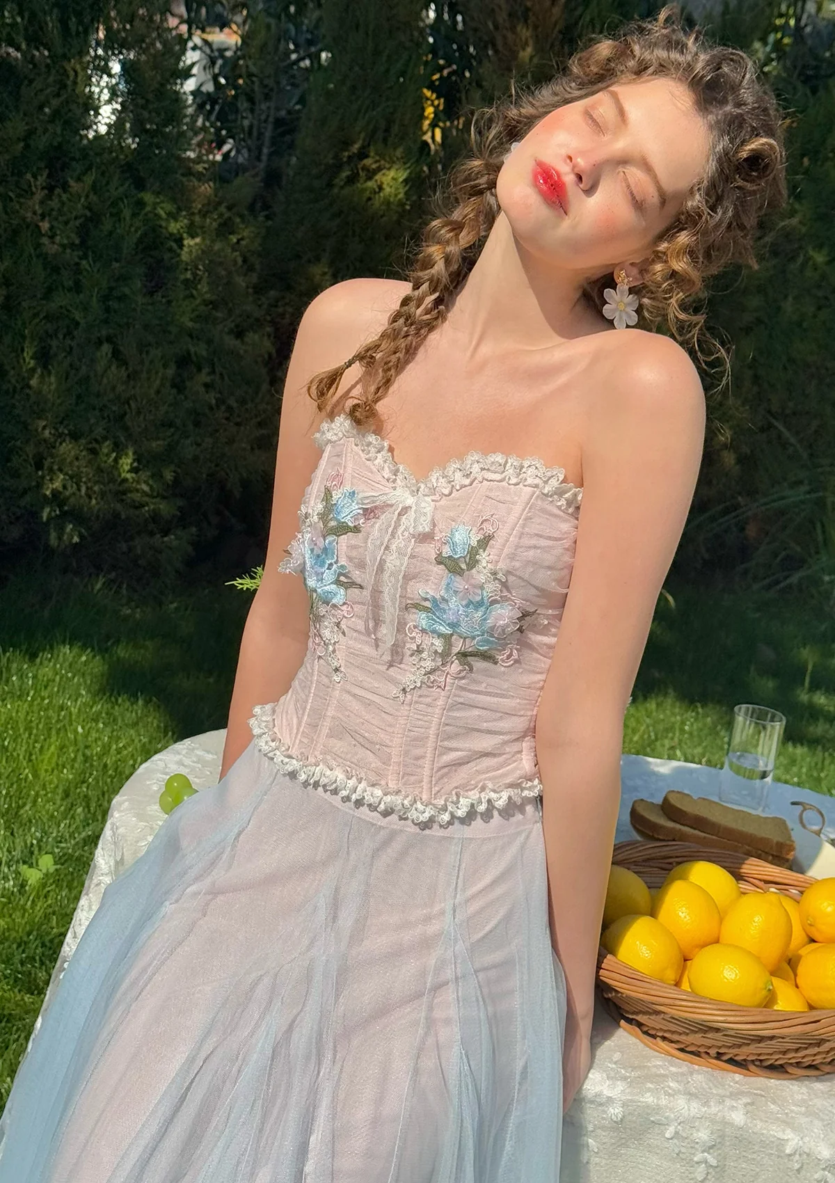 The Blue Lily Gauze Skirt - Inhomebuy