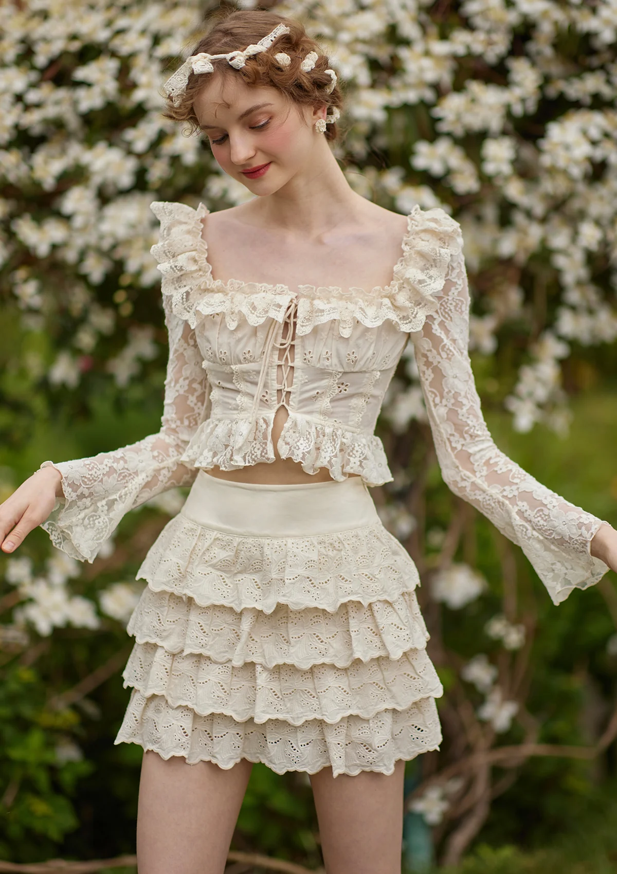 Cheese Mille Crepe Pantskirt - Inhomebuy