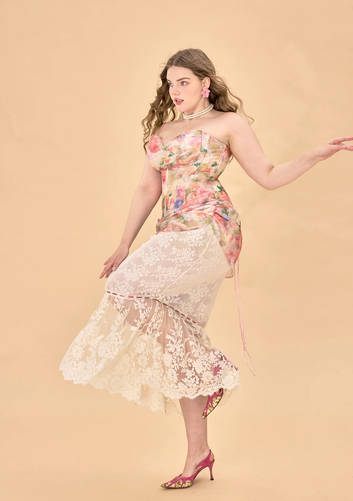 Curve & Plus Floral Mirror Skirt - Inhomebuy