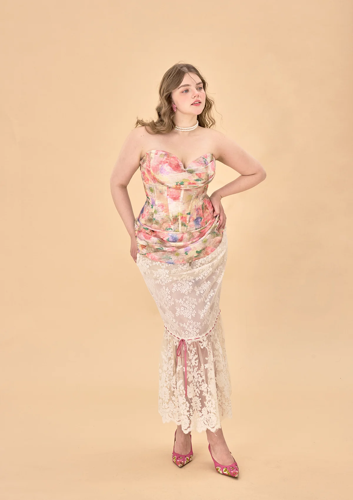 Curve & Plus Floral Mirror Skirt - Inhomebuy